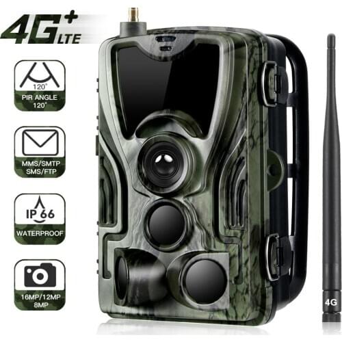 HC801 Lite 4G Hunting Camera 16MP Trail Camera SMS/MMS/SMTP IP66 Photo Traps 0.3s Trigger Time 940nm LEDs Wild Cameras 801A 801M
