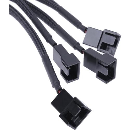1 To 2 Way Y-Splitter Sleeved 4-Pin Molex Male To 2x 3-Pin/4-Pin PWM Male Connector Fan Extension Adapter Cable Dropshipping