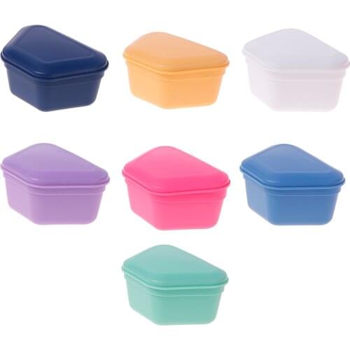 1Pcs PP Plastic High Quanlity Denture Box Plastic Denture Bath Case Denture Container False Teeth Storage Box