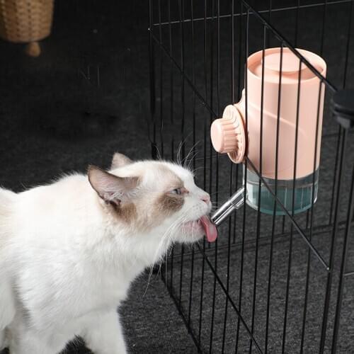 Pet Waterer Cat Hanging Water Cup Dog Cage Hanging Drinking Bowl Stainless Steel Spherical Kettle Cat Automatic Water Dispenser