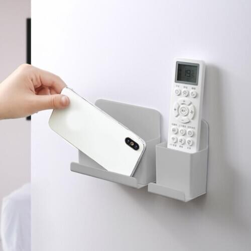 Remote Control Organizer Storage Box Wall Mounted Mobile Phone Wall Holder Rack Plug Holder Home Gadgets