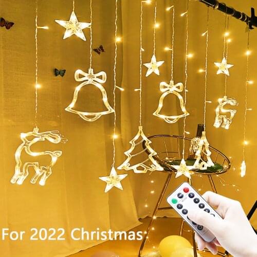 Christmas Lights Festoon Led Light Garland Curtain Decor EU/US Fairy Lights String for Room New Years Wedding Home Decorations