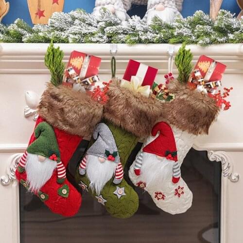 Christmas Plush Knitted Big Socks Faceless Doll Socks Crteative Christmas Candy Gift Home Festival Party