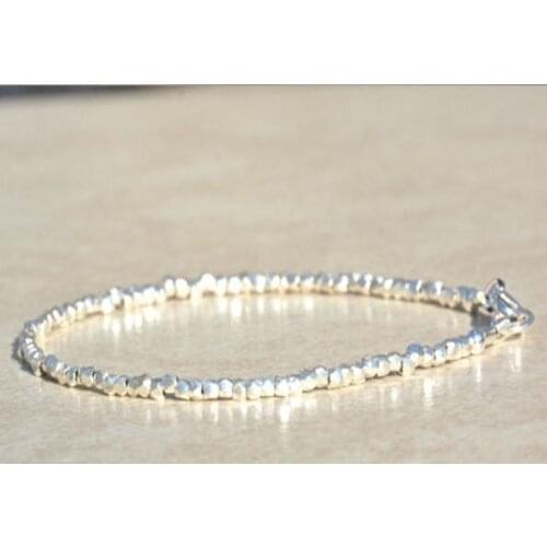 Karen Hill Tribe Silver Bracelet Beaded Stacking Bracelet Delicate Dainty Silver Bracelet Beaded Layering Bracelet