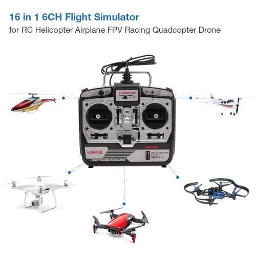 16 in 1 Flight Simulator 6CH for RC Helicopter Airplane FPV Drone Quadcopter Mode 2