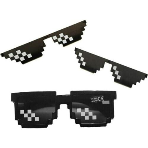 8 Bit Thug Life Sunglasses Pixelated Men Women Brand Party Eyeglasses Mosaic UV400 Vintage Eyewear Unisex Gift Toy Glasses