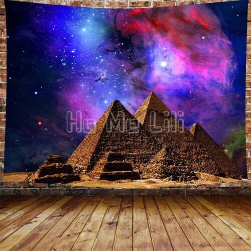 Sacred Pyramid Egypt Travel Starry Sky Art Tapestry Used For Living Room Bedroom Home Decoration