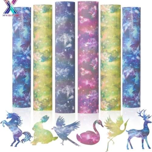 XFX HTV Free Shipping Changing Starry Sky Cricut 25*100cm Heat Transfer Vinyl Reflective Lettering Film T-shirt Iron on HTV DIY