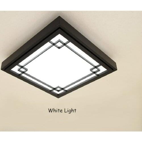 Japanese Ceiling LED Lighting 53X53cm Tatami Lamps Wooden Remote Control Ceiling Lights for Bedroom Living Room Black Color