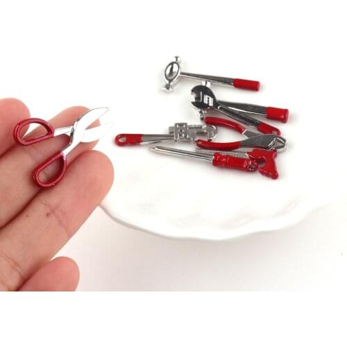 1:12 Dollhouse Decoration Miniature Handyman Tiebar Tools Dollhouse Miniatures mallet Mechanic clamp Axe Handy Man Construction