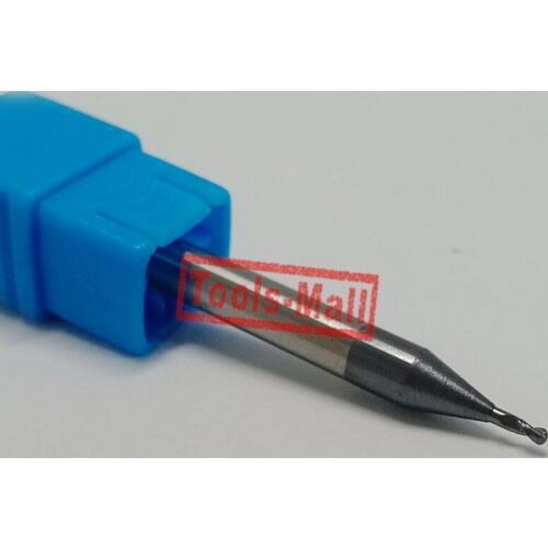 1pc radius=0.5 mm 2 Flutes hrc55 R0.5*2*D6*50 solid carbide Ball nose End Mill CNC router bits tools Milling cutter