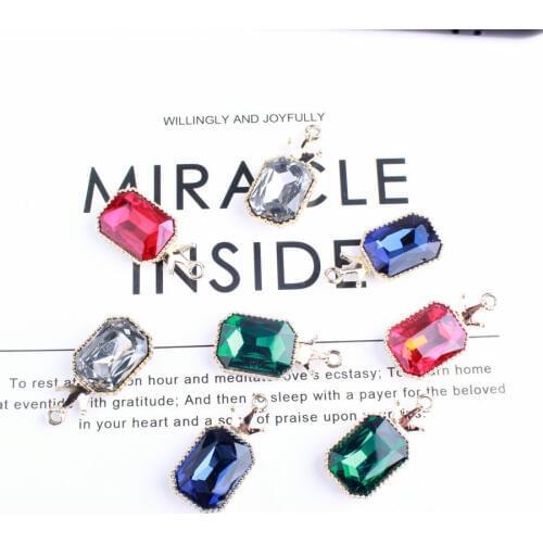 10PCS Crystal Imitation Pineapple Shape Rhinestone Necklace Pendants for Bracelet DIY Jewelry Findings Accessory Dangle Charms