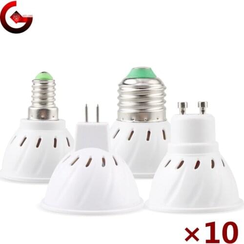10pcs/lot MR16 GU10 E27 E14 LED Spotlight Bulb 220V Bombillas LED Lamp 48 60 80 LED 2835 SMD Lampara Spot Light Cold/Warm white