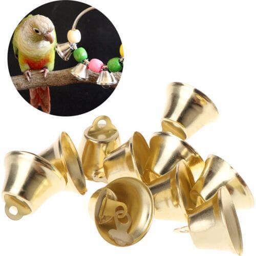 10pcs Birds Parrot Toys Bell Golden DIY Accessories Sound Decoration Bird DIY Toy Pet Supplies C42