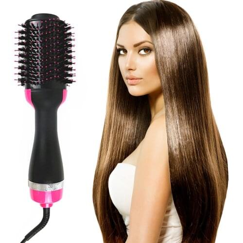 1000W Electric Heating Hair Curler Pro Salon One Step Dry/Wet Two Using Hair Dryer Comb