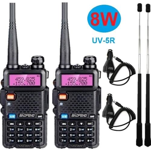 2PCS Baofeng Powerful Walkie Talkie UV-5R 8W Two Way Radio Station Dual Frequency VHF UHF Transceiver Ham Radio Scanner UV5R