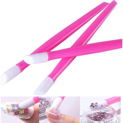 3pc Rubber Nail Cuticle Pusher Dual-ended Pressure Pen Wood Stick Pedicure Manicure Care Tool Dead Skin Remover Kit LANC370