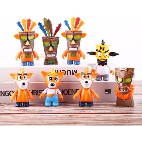 6pcs/set Cartoon Figure Toys Crash Bandicoots Model Toys Doll Action Figure Kids Toy Birthday Gift