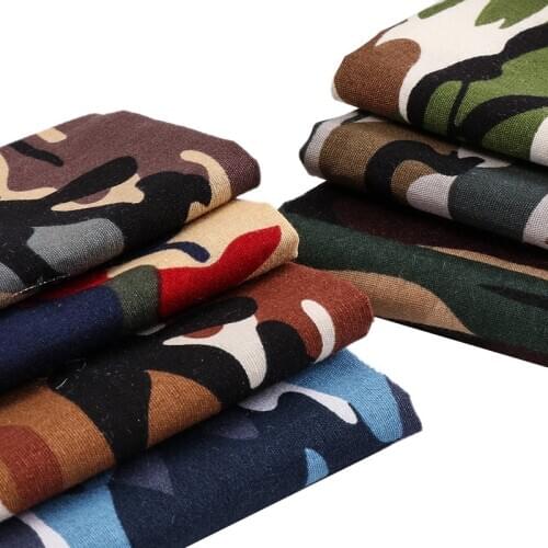 7 Pcs 25x25cm/Pack Camouflage Plain Weave Cotton Fabric Patchwork For Sewing Material Diy Office Chair Cushion TJ1317