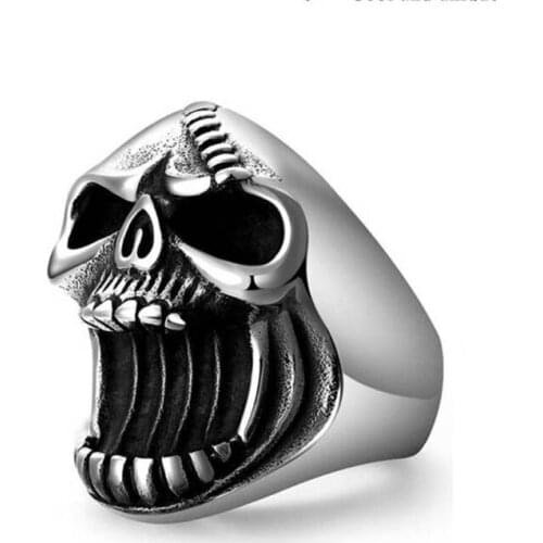 Zinc Alloy Rings Bottle Opener Skull Ring for Men Women Black Skull Head Ring X6HE