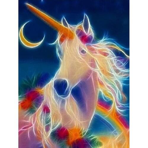 LUOVIZEM Diamond Painting Fantasy Unicorn Rainbow Scenery DIY Full Square/Round Drill Mosaic Embroidery Cross Stitch Home Decor