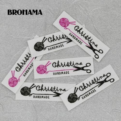 80 pieces Custom logo labels, Name iron on label, Custom Clothing tags, Organic Cotton Labels