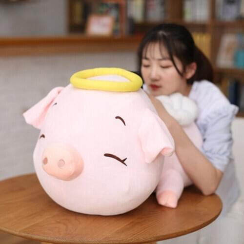 Fancytrader Cuddly Soft Stuffed Pig Animals Plush Toys Big Aime Angel Pig with Wings Nice Gifts 80cm 31inch