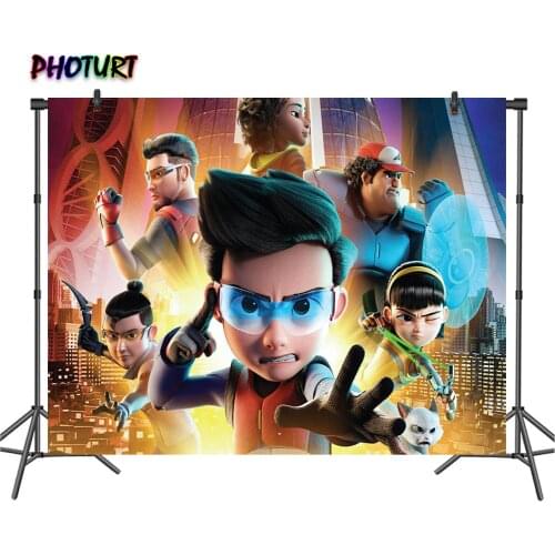 PHOTURT Ejen Ali Photography Backdrop Baby Shower Birthday Party Background Slingshot Vinyl Photo Studios Props