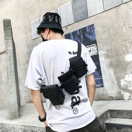 Hip-hop Streetwear Fashion Functional Chest Bag Men Tactical Molle Pouch Belt Waist Pack Bags Travel Phone Belt Bag Fanny Pack