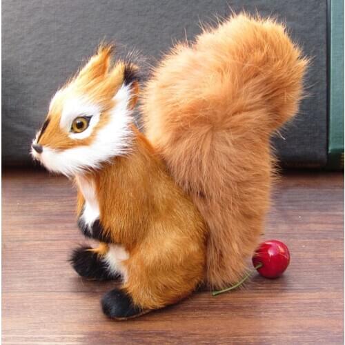 Simulation squirrel large 17x15cm furry fur squirrel model ,handicraft decoration gift h1256