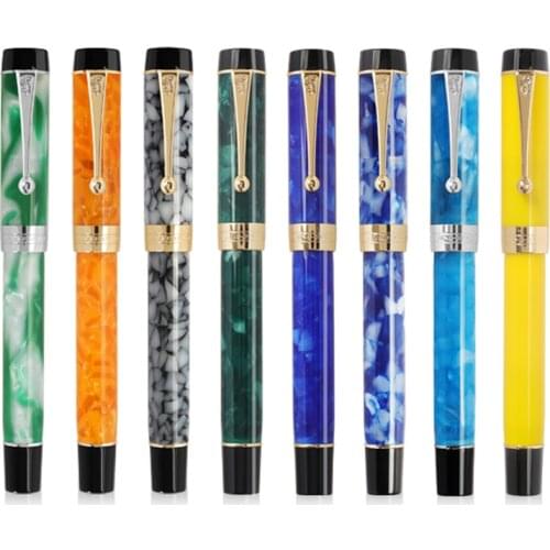 Jinhao 100 Business Centennial Resin Fountain Pen Multicolor EF/F/M/Bent Nib Golden Clip Converter Writing Pen New Stationery