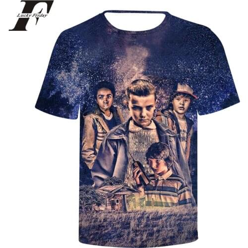 LUCKYFRIDAYF 2018 Stranger Things T-shirts 3D Print cotton Short Sleeve Men/Women funny T shirts Casual Clothes Plus Size