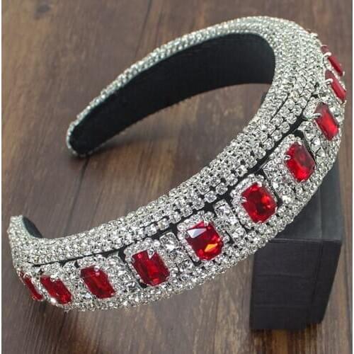 Fairland Baroque Geometric Shape Full Rhinestone Hair Hoop Shiny Crystal Personality Style Hairband Girls Women Party Headband