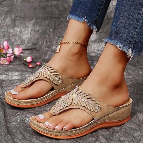 2021 New Women Summer Vintage Wedge Sandals Casual Sewing Women Shoes Female Ladies Platform Retro Slippers Plus Size 43 NVLX204