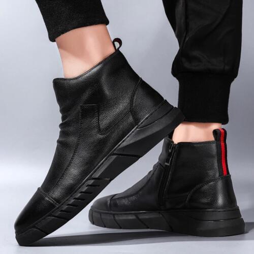 New Winter Men Snow Boots High-top casual shoes Ankle Boots Plush Warm Men Motorcycle Boots