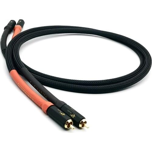 A pair of high-fidelity monster 500 black HiFi signal cable OFC reinkupfer amplifier DVD CD cable 2rca to 2rca Lotus audio cable