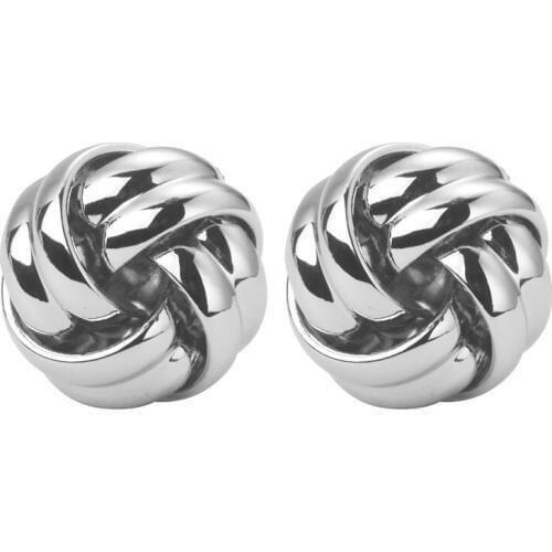A pair of high quality Silvery Cufflinks Gift friends round twist mens shirts Cufflinks laser metal brass
