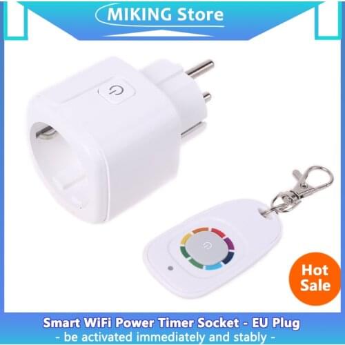 433mhz Wireless RF Remote Control Home Office Smart WiFi Power Timer Socket EU 62KA