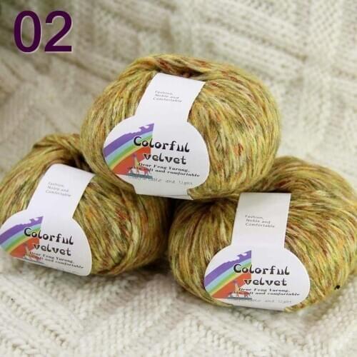 Sale of colorful wool 3ballsX50g thread camel hair color broken coat line mohair wool needlework 824-02 Colorful Pistachio