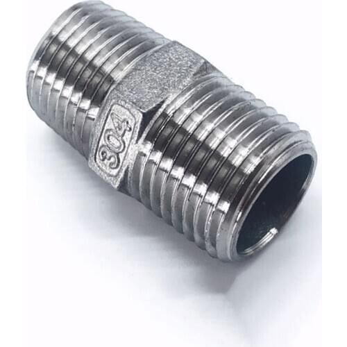Male Straight Hexagon Joint Nipple Reducer Pipe Connection DN6 8 10 15 20 304 Fittings Stainless Steel Threaded 1/2" Connector