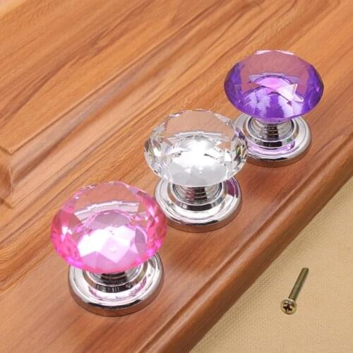 K9 40mm 711B Diamond Shape Design Crystal Glass Knobs Cupboard Drawer Pulls Knobs Door Wardrobe Handles Furniture Hardware