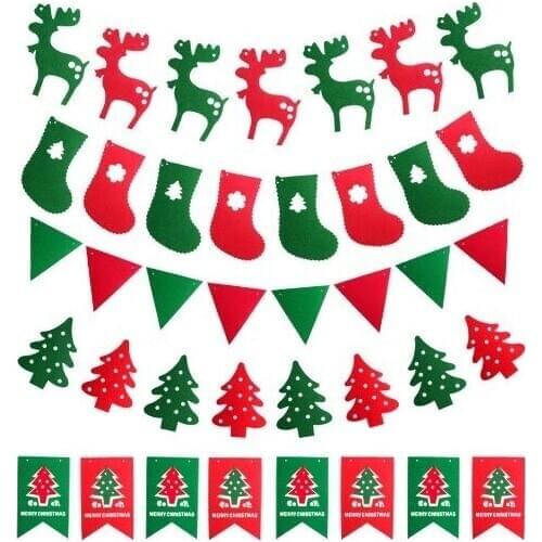 Pretty 5 Designs Merry Christmas Flag Tree Deer Boot Felt handmade Nonwoven Felt Fabric Home Decoration DIY sewing fabric Store