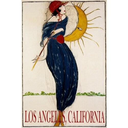 SUNSHINE LOS ANGELES CALIFORNIA SUMMER SUN FASHION GIRL USA VINTAGE Art Film Print Silk Poster Home Wall Decor 24x36inch