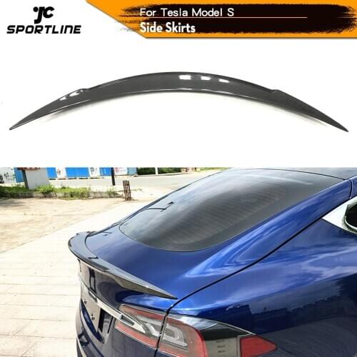 Rear Trunk Spoiler Boot Lip Wing Spoiler For Tesla Model S 2014 - 2019 Carbon Fiber