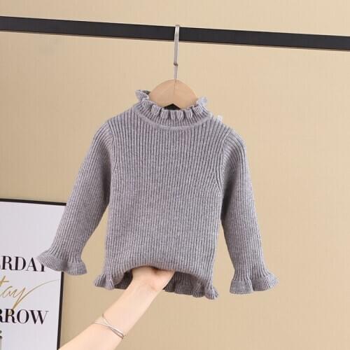 Toddler sweaters Baby girls Frills sweater Roupas infantis menina Fall clothes for toddler girls knitted pullover All-match tops