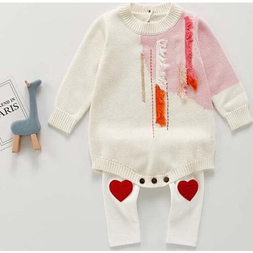 Autumn Winter Toddler Baby New Knitted Bodysuit Infant Girls Long Sleeve Casual Jumpsuit Kids Newborn Girls Sweater Clothing