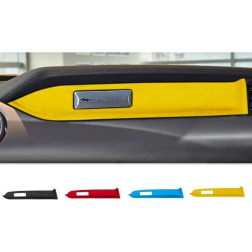 For Ford Mustang 2015-2020 suede Wrap Car Interior Trim Accessories Control Instrument Adornment Decorative Panel Sticker