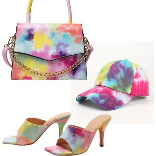 Chaussure femme Baseball Cap And Jelly Purse Color Slippers And Handbags High Heels Slides With Luxury Bags Womens Sandals 2021