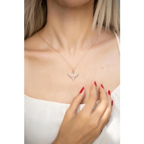 925 sterling Silver Women 'S Phoenix bird Pattern Rose Plated Necklace Elegant Design Welcome Quality Wink Attractive 2021Trend Fashion Style New model Jewelry