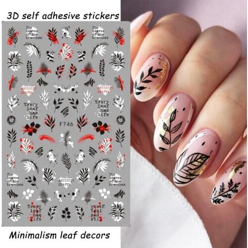 2Pcs 3D Nail Sticker Decals Nail Art Stickers Manicure Punk Style Retro Multi-functional Black White Butterfly Nail Art Stickers